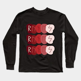 "RUNES" On Red Long Sleeve T-Shirt